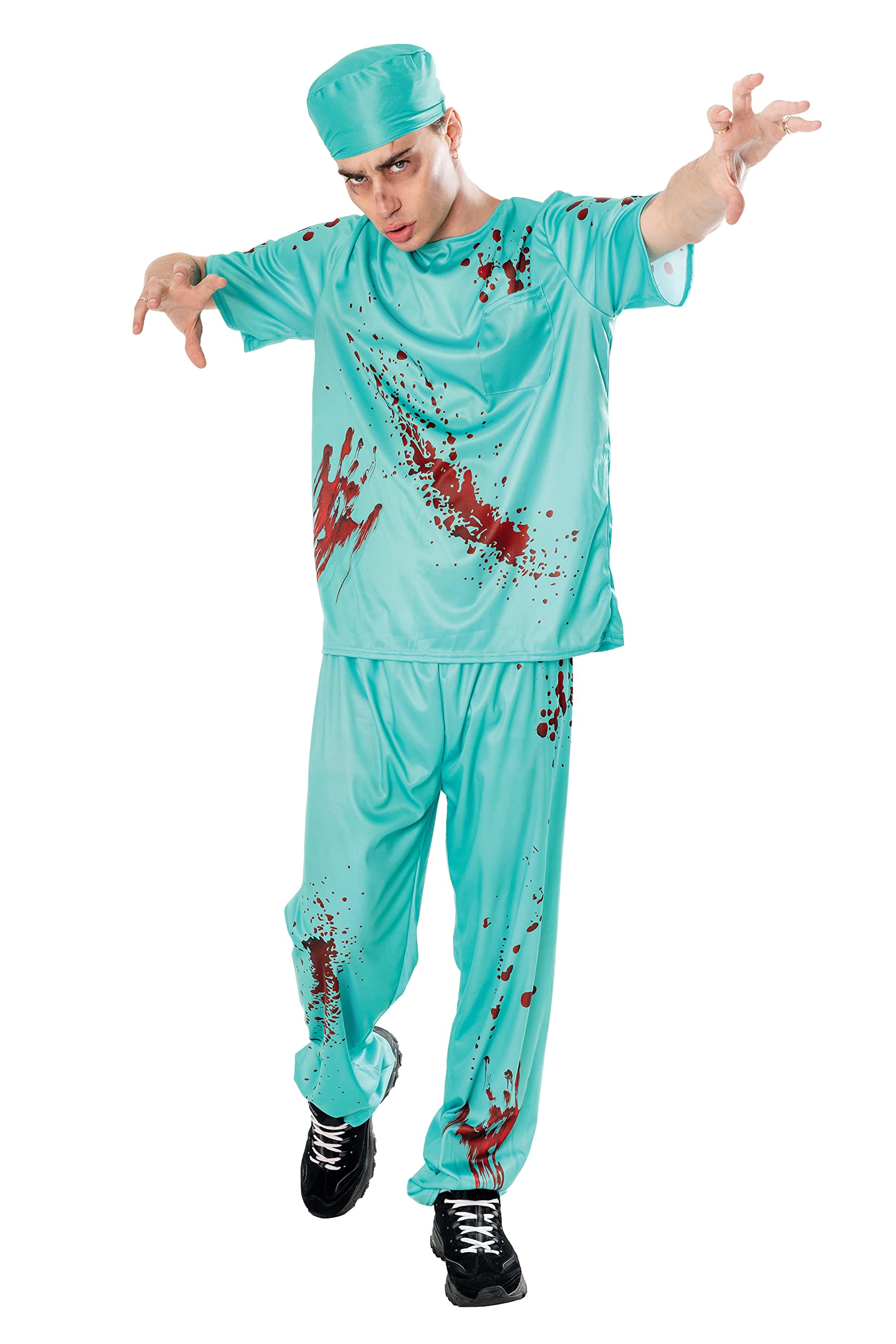 Bristol Novelty Forum Adult Bloody Doctor Costume, Size Medium,Blue Halloween
