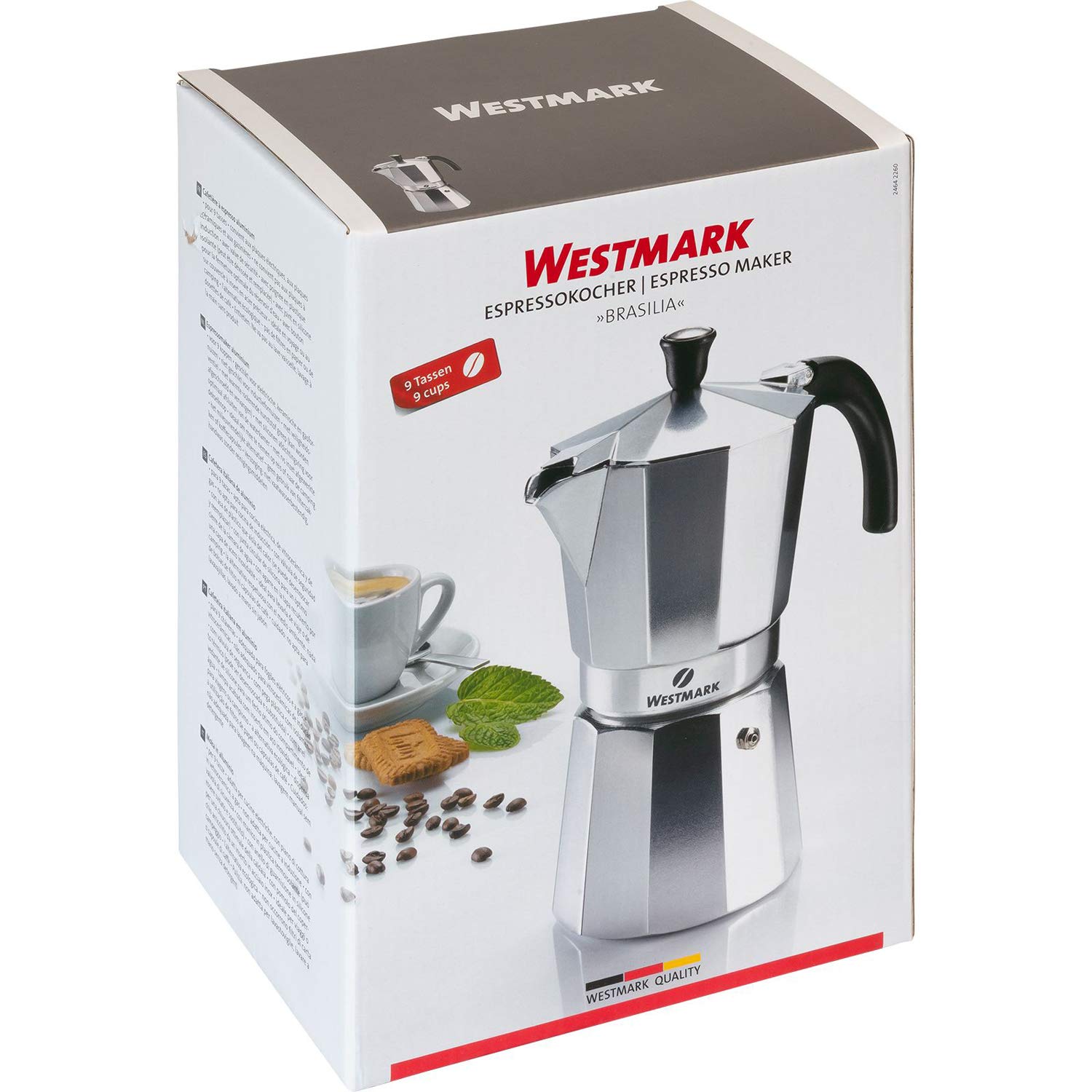 Westmark Braslia 24642260 - Cafetera italiana (aluminio, 9 tazas)