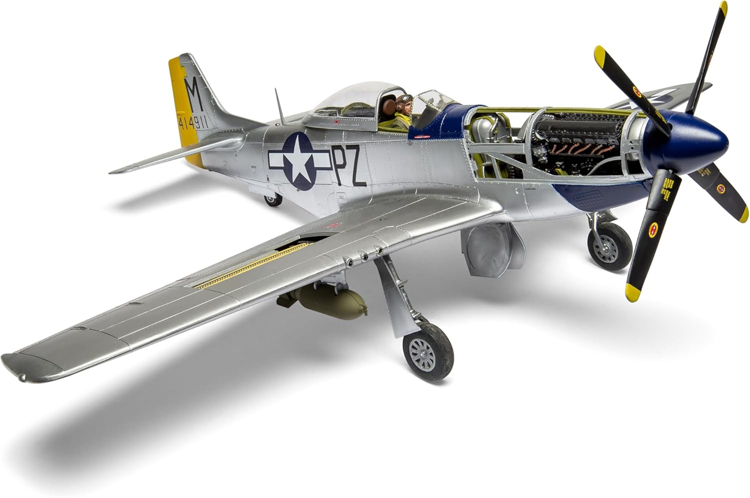 Airfix A14001V North American P-51D Mustang Model Kit Unpainted, Paints and Glue Sold Separately