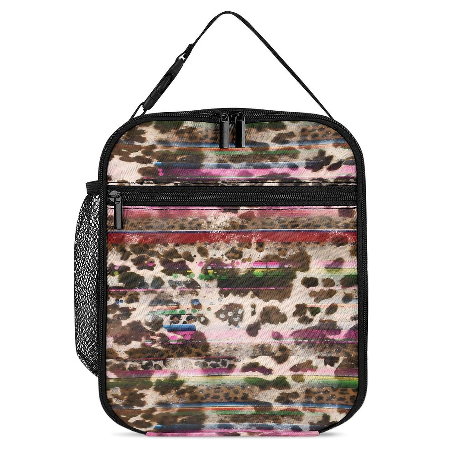 Rustic Cowhide Western Cow Turquoise Lunch Box for Men Women Durable Lunch Bag for Adults Reusable Small Lunchbox