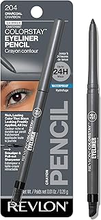 REVLON ColorStay Waterproof Pencil Eyeliner - Longwear Up to 24 Hours, Smudge-Proof with Ultra-Fine Tip (Charcoal)