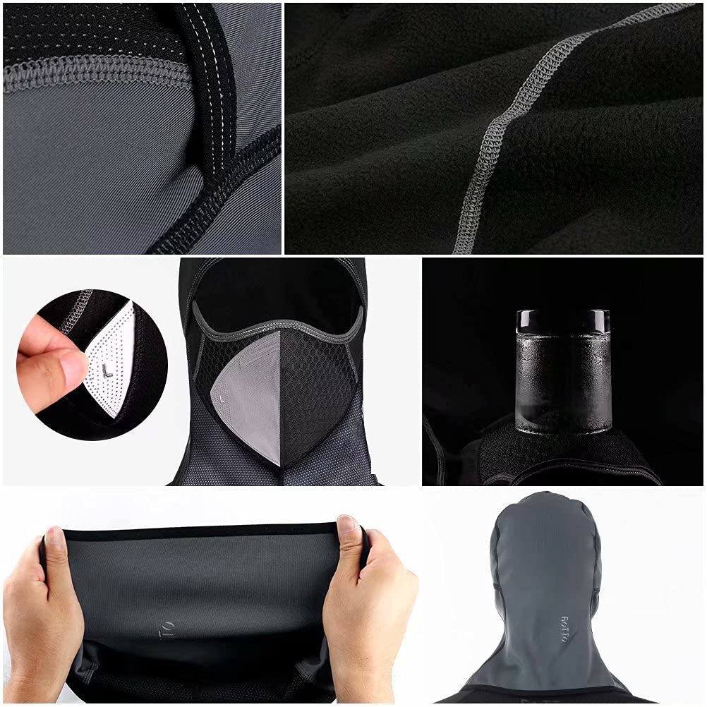 ROTTO Balaclava Face Mask for Motorcycle Motorbike Cycling Winter Full Face Masks Thermal Polar Fleece for Men Women — view 6