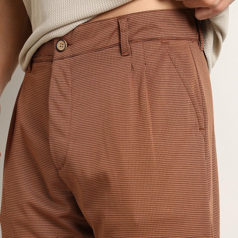 Image of CAHOOT Men's Cargo Trousers for Casual Wear | Mid-Rise | Relaxed Fit | Button Closure | Cargo Pants Crafted with Comfort Fit for Everyday Wear