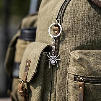 Spider Keyring – Animal Keychain for Bag Charm for Women with Realistic Spiders, Cool Key Rings Gifts for Spiders Lovers, Girls, Friends