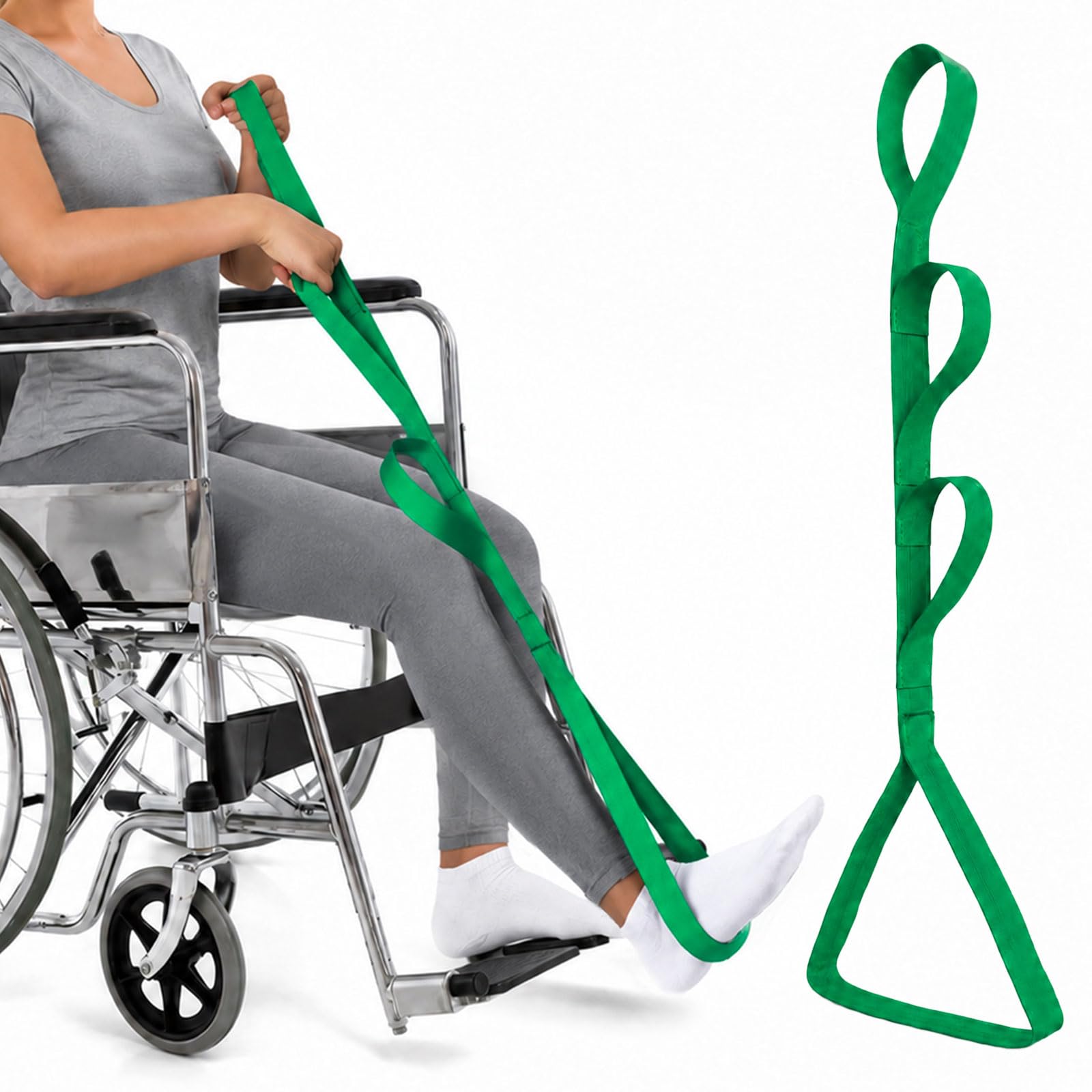 45" Leg Lifter Strap After Knee Surgery Hip Replacement with Multi Loops