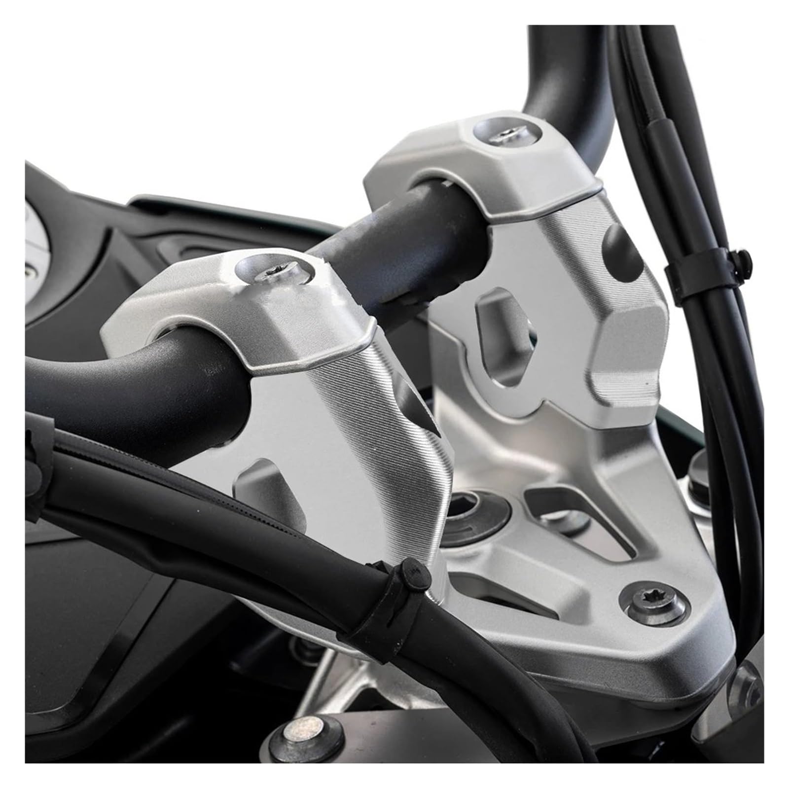 Elevador Manillar Para B&MW R 1300 GS R1300GS 2024 - Motocicleta Manillar Riser, Abrazadera Extender Adaptador (Silver)