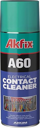 Akfix A60 - Limpiador de contacto eléctrico en aerosol - Removedor de flujo no corrosivo, limpiador electrónico en aerosol para computadoras,