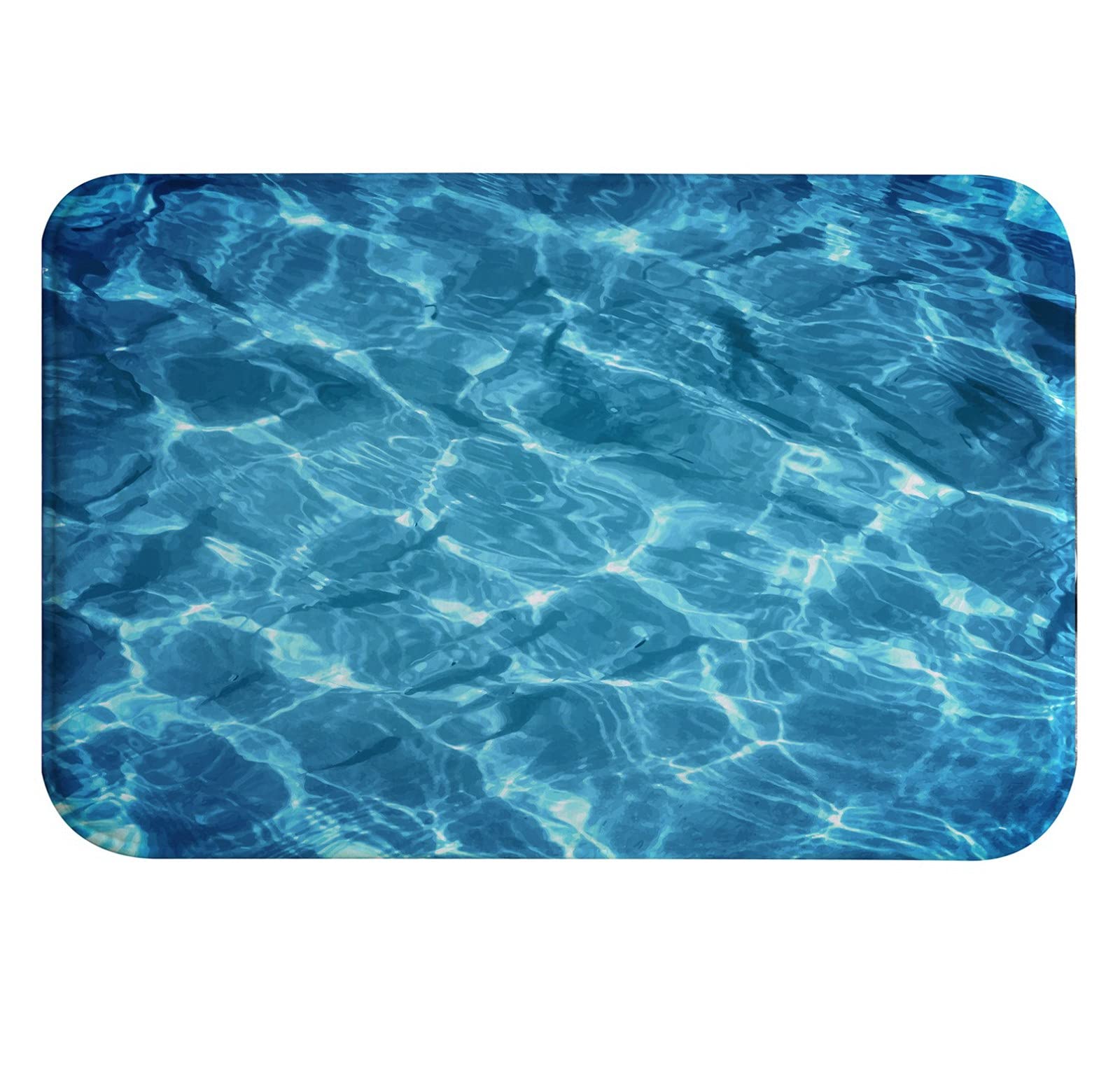 A.Monamour Non-Slip Water Absorbent Washable Bath Mat Blue Sea Water Surface Sunny Reflection Water Texture Background Soft Flannel Mat Rug Carpet for Bathroom Bathtub Shower Kitchen Sink Bedroom