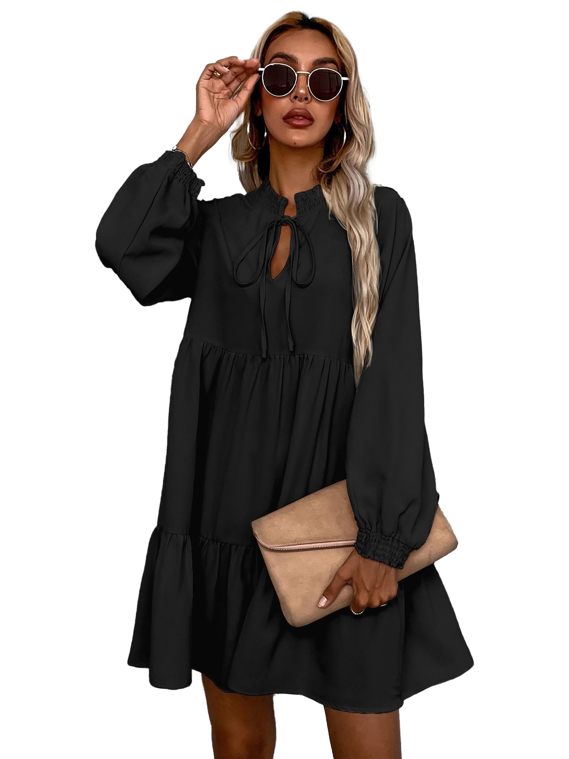 Rare Women's Regular Fit Dress (Ep8027_Black M)
