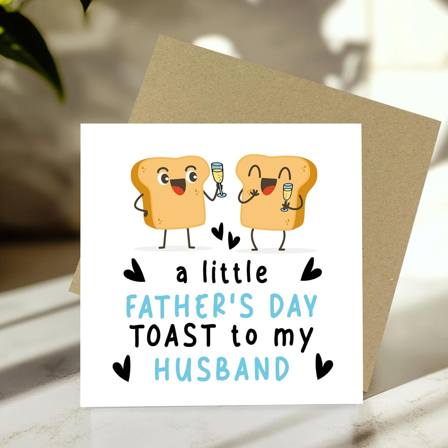 RED OCEAN Fathers Day Card For Husband Happy Father's Day Card From Wife 145x145mm With Kraft Envelope Humourous Joke Cards For Husband