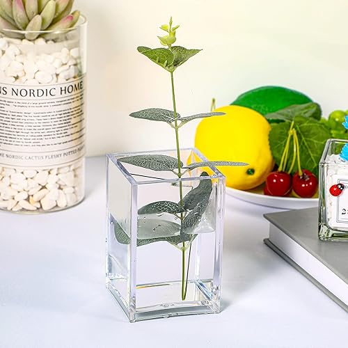 Miniatura 6 de 6 piezas de acrílico transparente soporte para brochas de maquillaje, soporte de escritorio, accesorios góticos de escritorio, organizador cuadrado