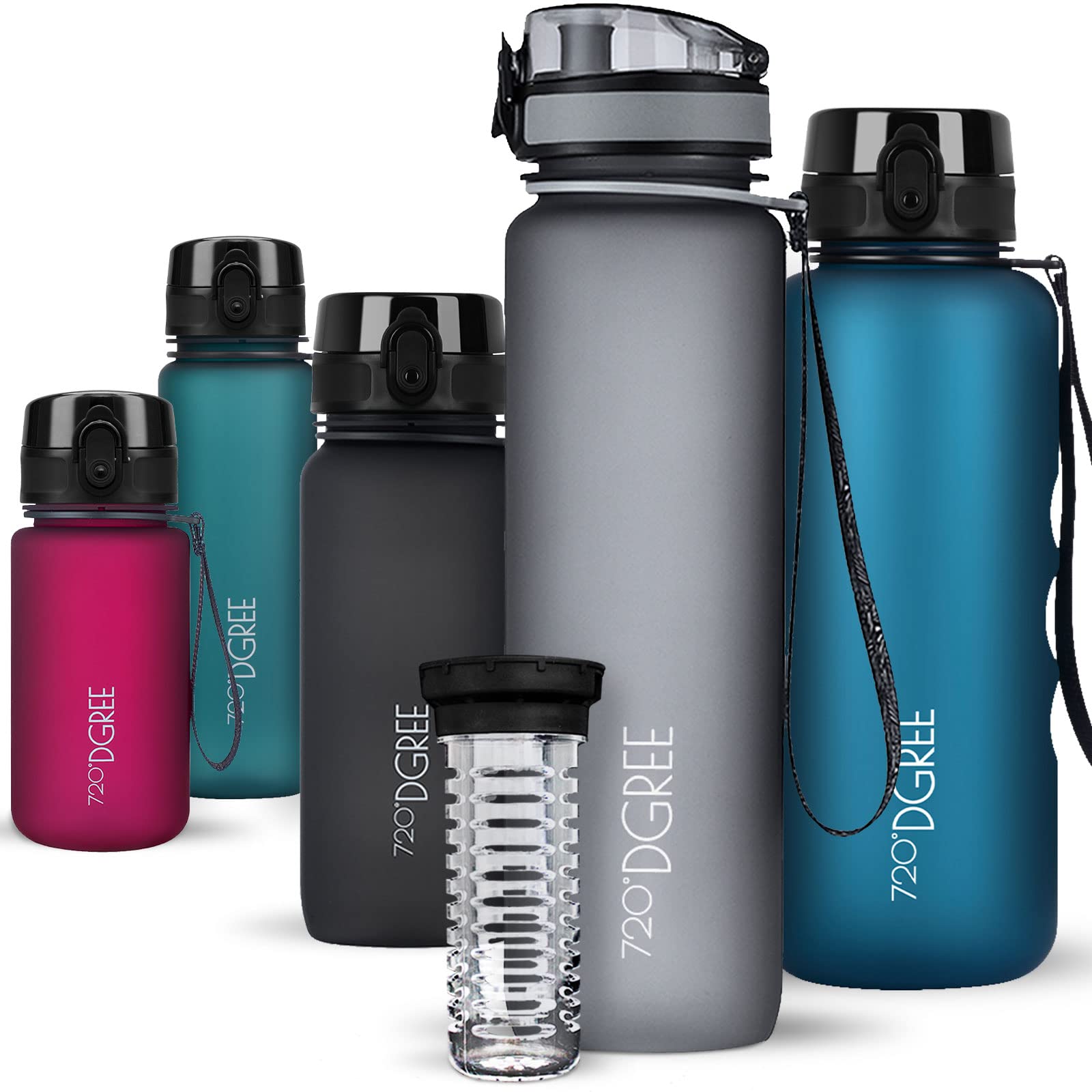 720°DGREE Botella Agua 1 Litro “uberBottle“ - Tamiz-Fruta, softTouch - Sin BPA, Prueba de Fugas, Reutilizable - Cantimplora, Water Bottle ideal para Deporte, Fitness, Gimnasio, Senderismo, Ciclismo — view 282