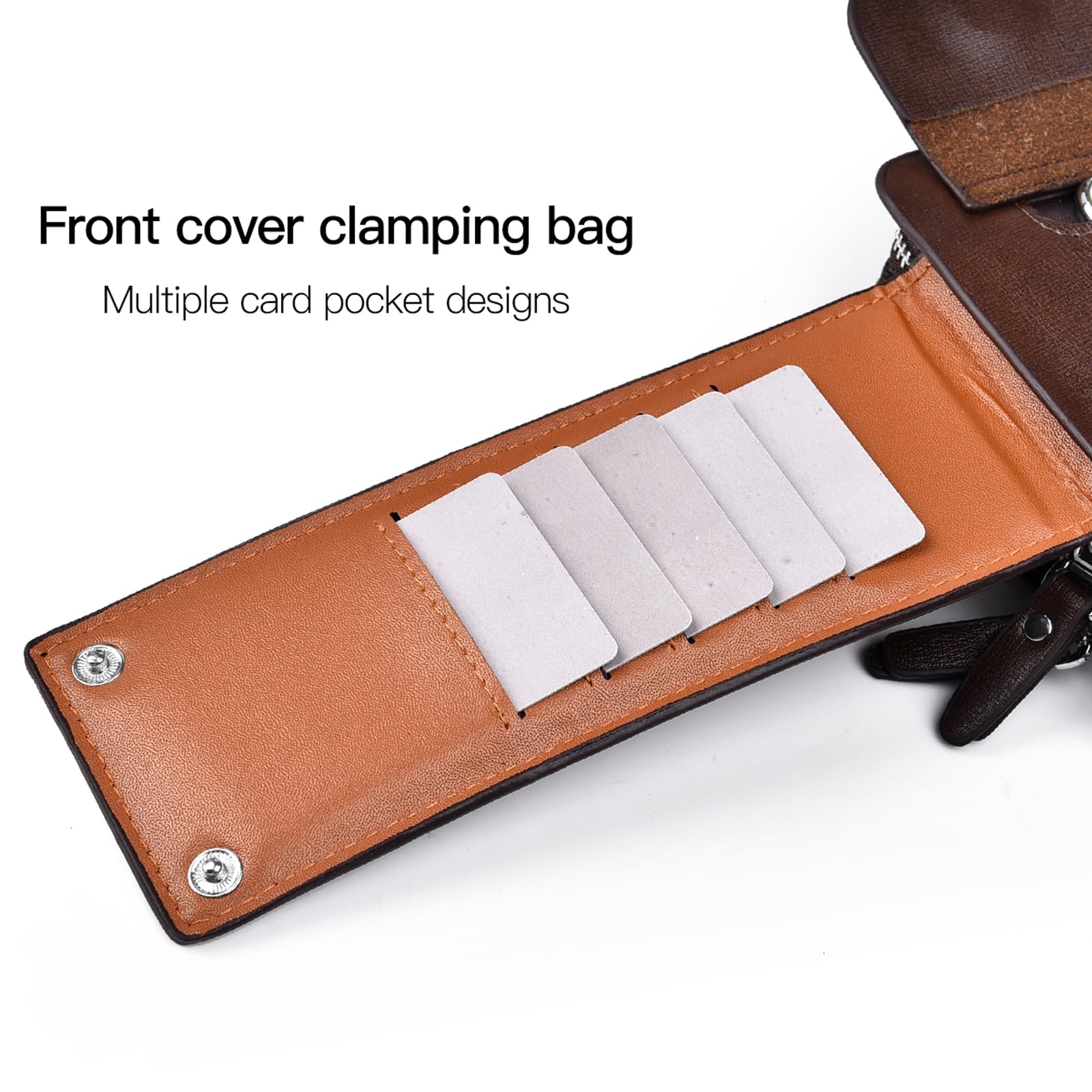 Pochette da uomo, grande, lunga, in pelle, portafoglio, per passaporto da viaggio, custodia per telefono cellulare, porta carte di credito, unisex