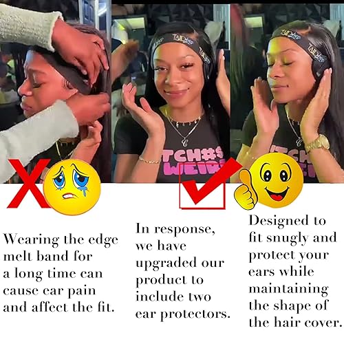 Miniatura 3 de Banda de fusión de encaje personalizada para pelucas con almohadilla para los oídos, banda elástica personalizada para que las pelucas coloquen