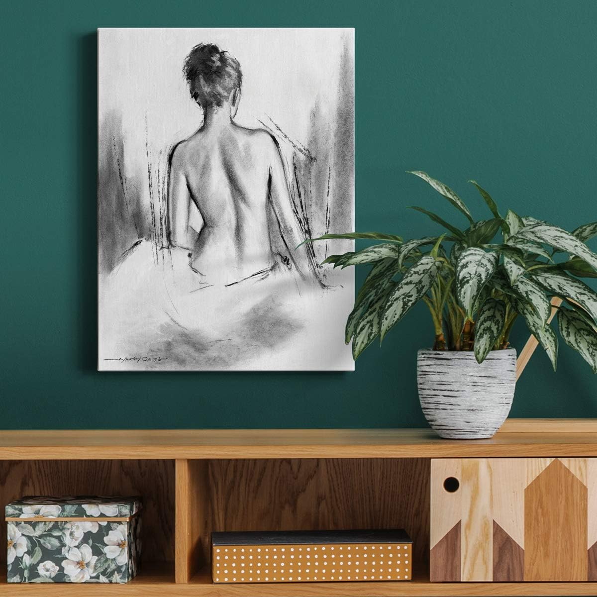 Renditions Gallery Soft Silhouette VI Wall Art, Premium Gallery Wrapped Canvas Decor, Ready to Hang, 32 in H x 24 in W, Made in America Print