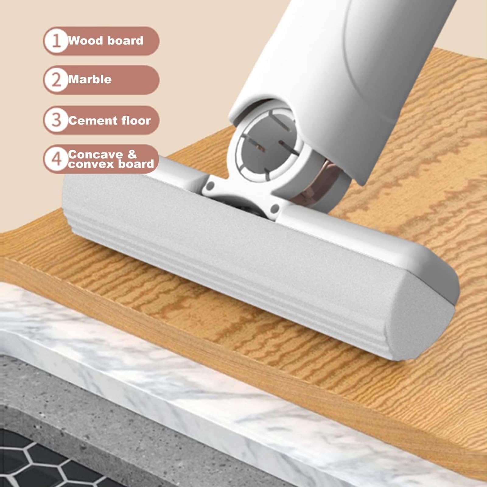 2 stuks mini-mop, mini opvouwbare desktopmop, zelfuitwringende spons