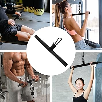 Barra Recta Biceps DIY Barra de Tracción Poleas Gimnasio en Casa Musculacion Barra de Dominadas con Asas Blandas y Mosquetón5