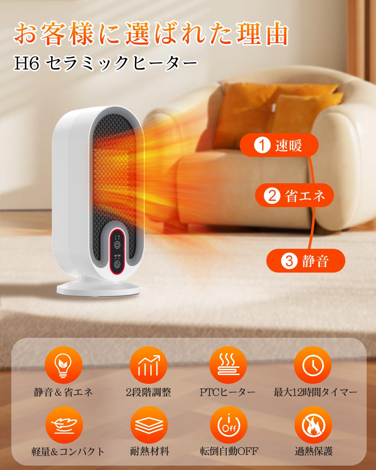 Amazon | 【2024冬新型 2秒速暖】セラミックヒーター ヒーター 電気 