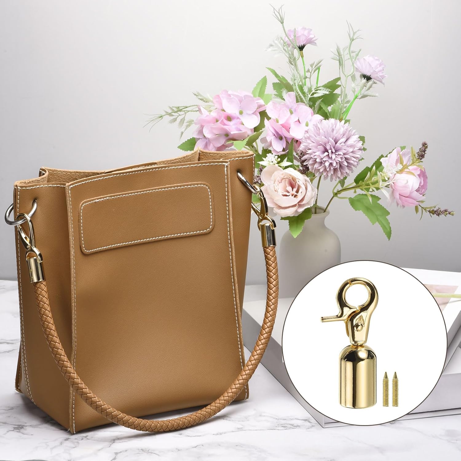 uxcell Cord End Cap, 13mm(0.51") Barrel End Cap Terminators Cord Finding for Tassel Bag Strap DIY Making, 8Pcs Gold(53x25mm) (Pack of 2)