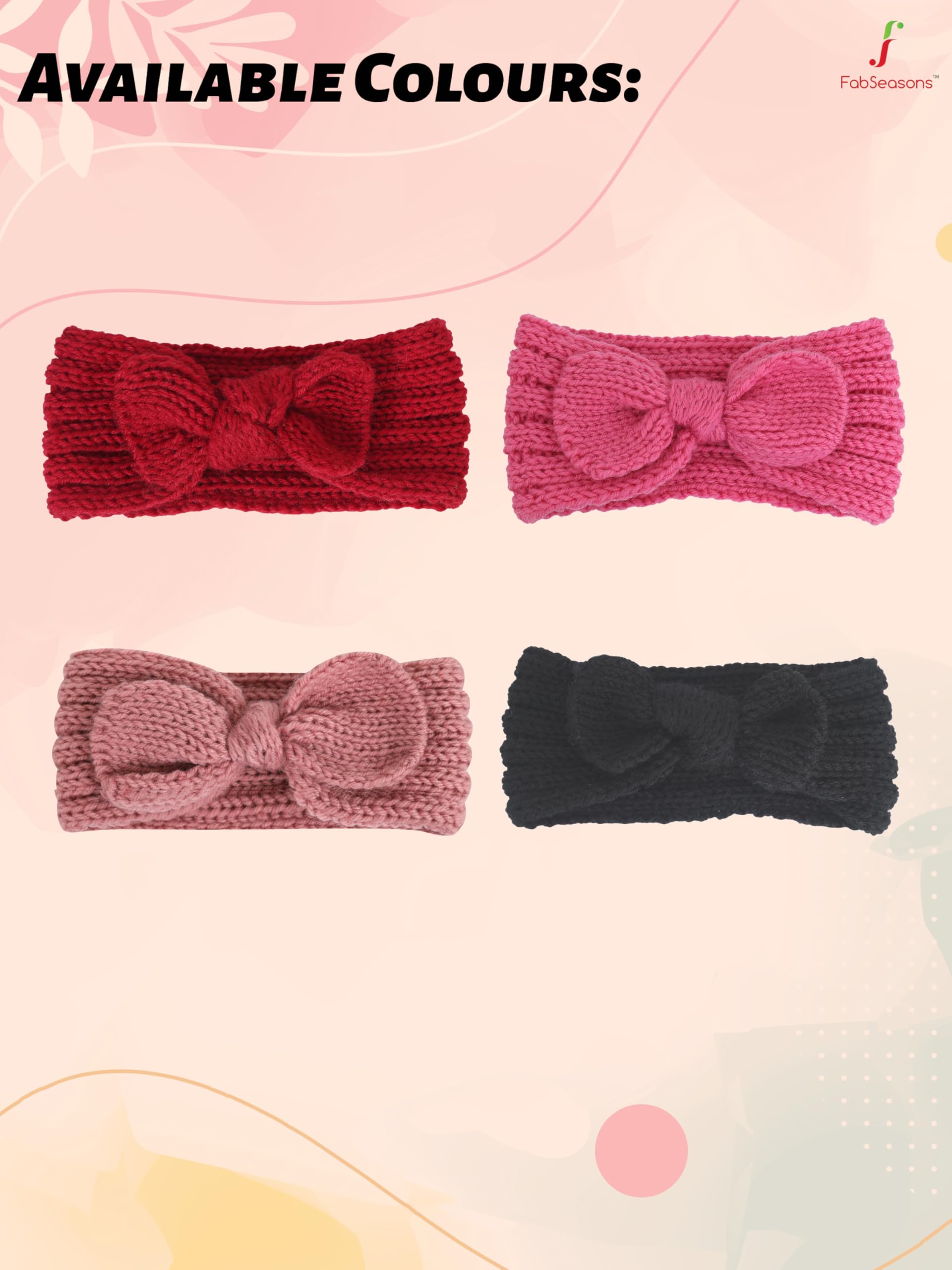 FabSeasons Acrylic Woolen Stretchable Winter headband/ear warmer/cap/Hair Accessory for Girls of 2-10 years - Image 4 thumbnail