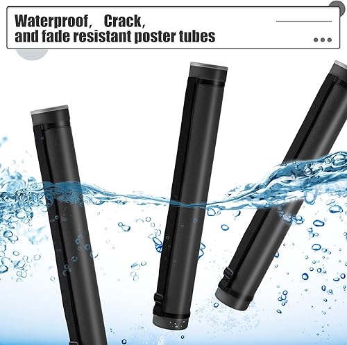 Miniatura 5 de 3 tubos extensibles para pósteres, tubo de almacenamiento de documentos de plástico con correa de transporte de 24 a 40 pulgadas, tubo telescópico