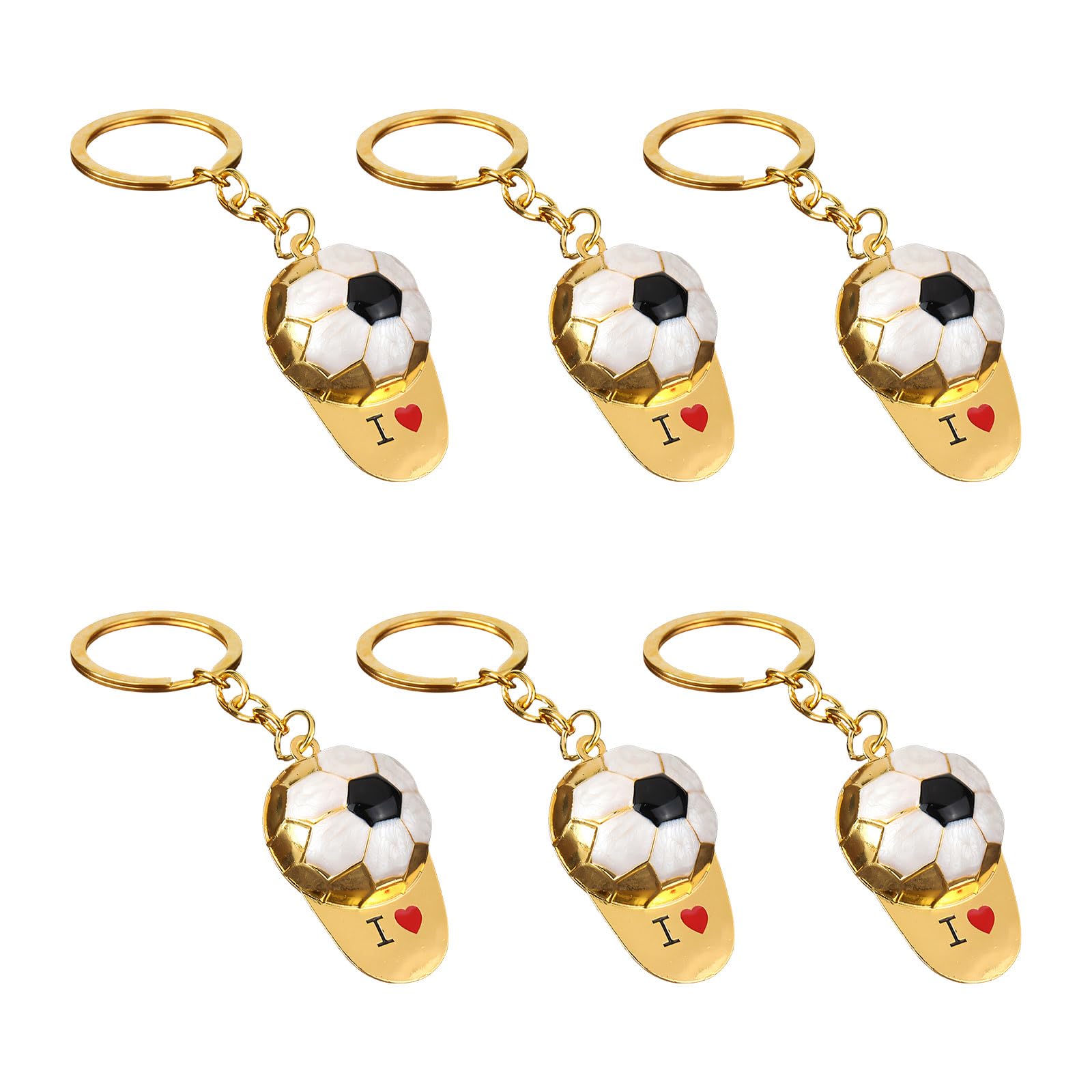 Tsophreniq 6Pcs Soccer Keyrings Accessories Football Caps Keychains Accessories Memorable and Friend Football Keyring