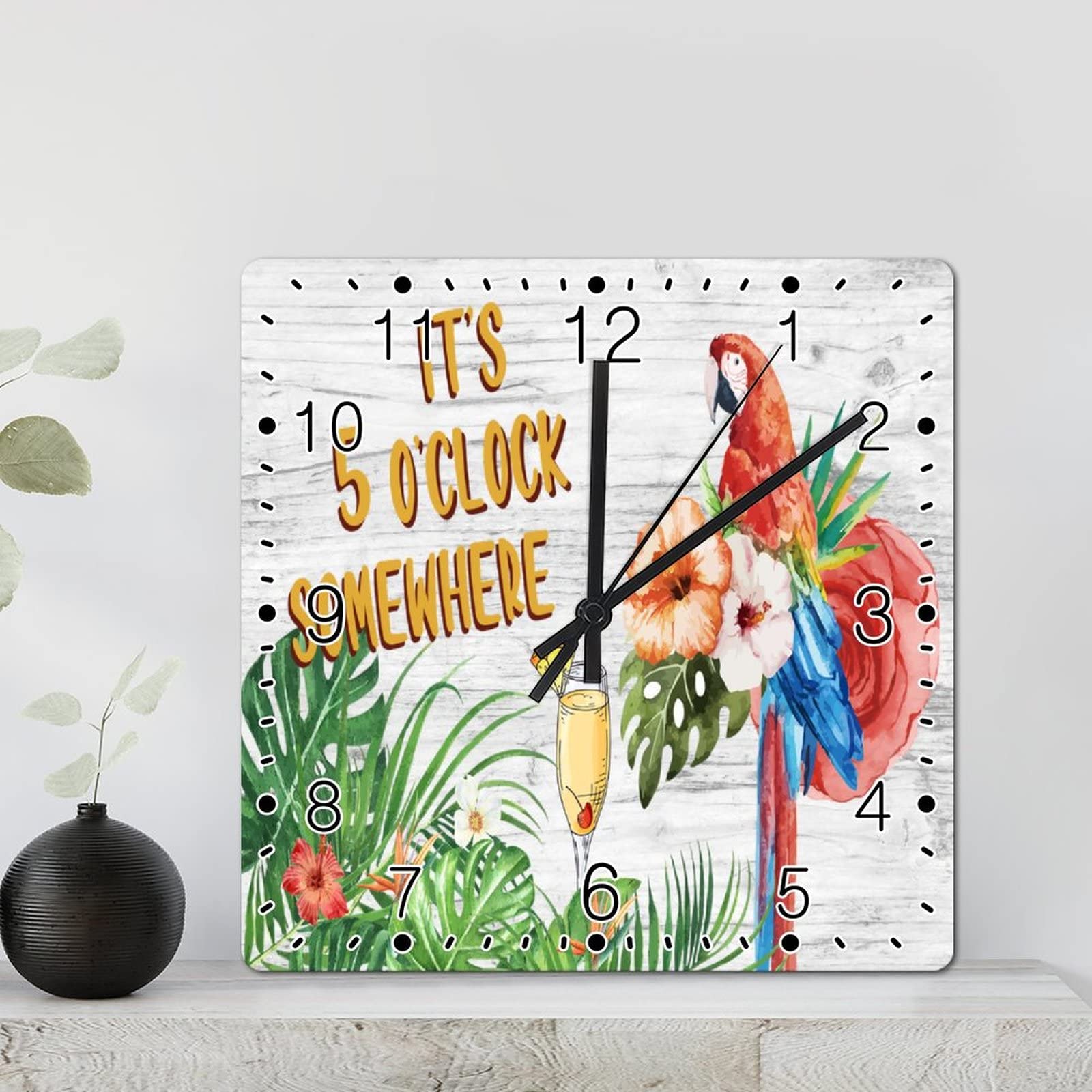 Horloge murale rustique en bois It's Five O'clock 30cm salon