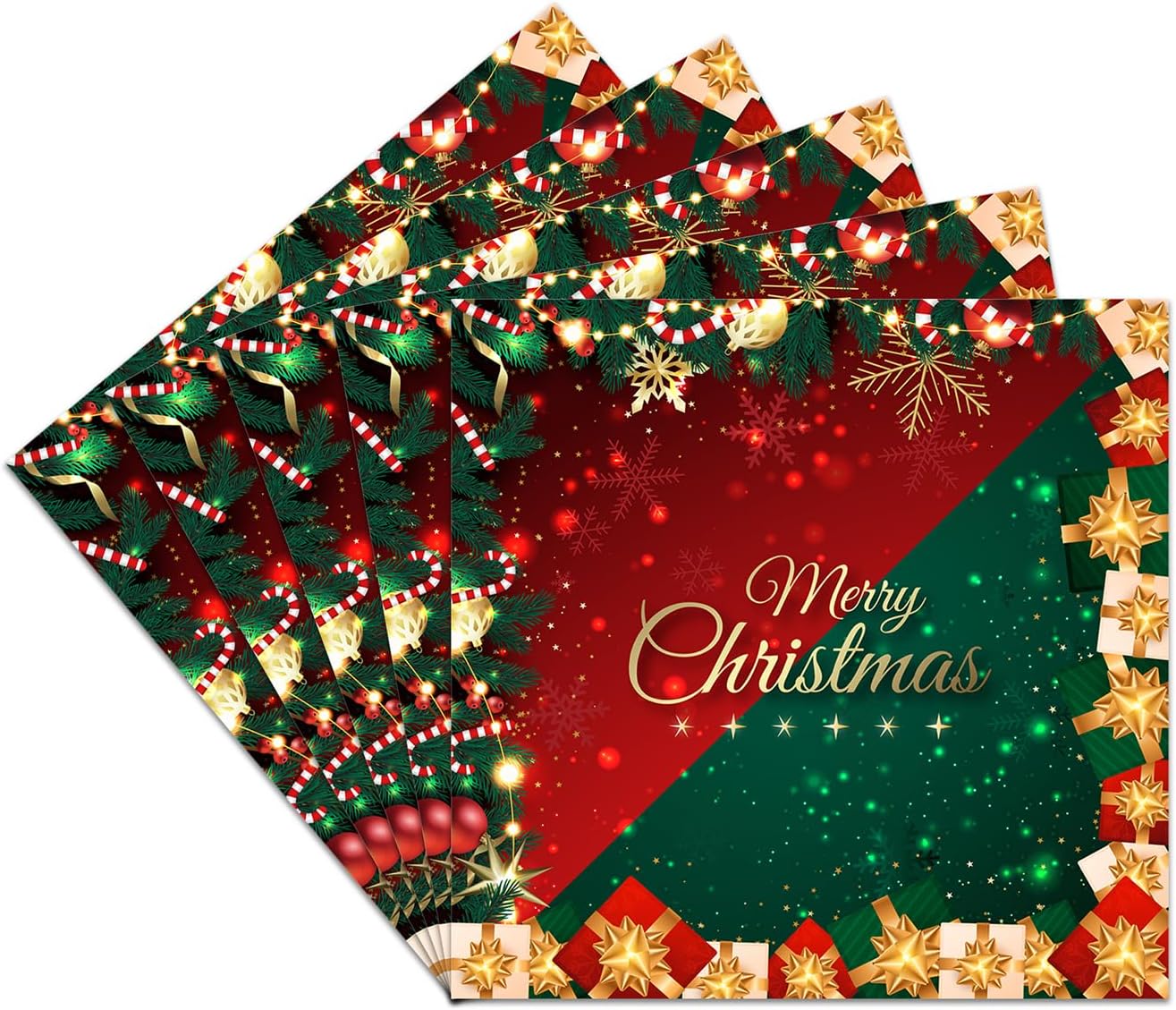 20Pcs Christmas Party Paper Napkins Xmas Serviette Napkin,Merry