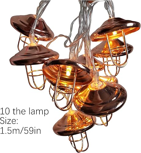 Miniatura 3 de Cadena de luces parpadeantes de 4.92 pies, pantalla LED, estilo industrial, color oro rosa, geométrica, cadena de luces para boda, fiesta, hogar,