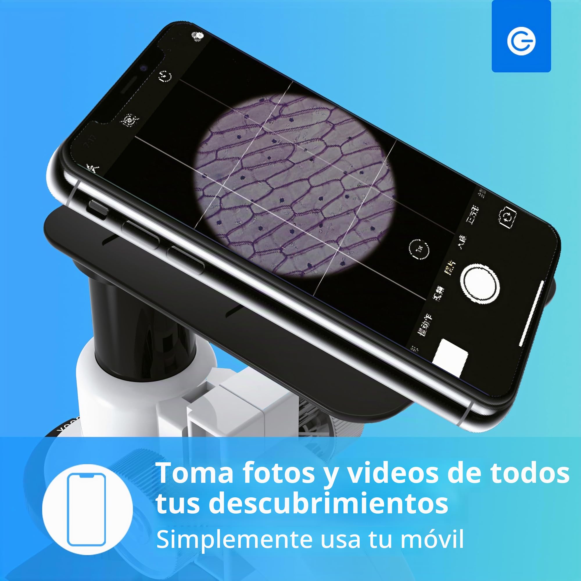 Silvergear® Microscopio Niño | Imposta Debutante | Juego Educativo | Tamaño de 200x, 600x y 1200x | LED | Microscopio Profesional para Biología | Incluye 29 Accesorios | 14x8x22 cm | Blanco