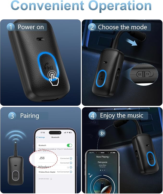 Adaptador Bluetooth 5.4 para Coche Manos Libres 2 en 1 miniatura 4