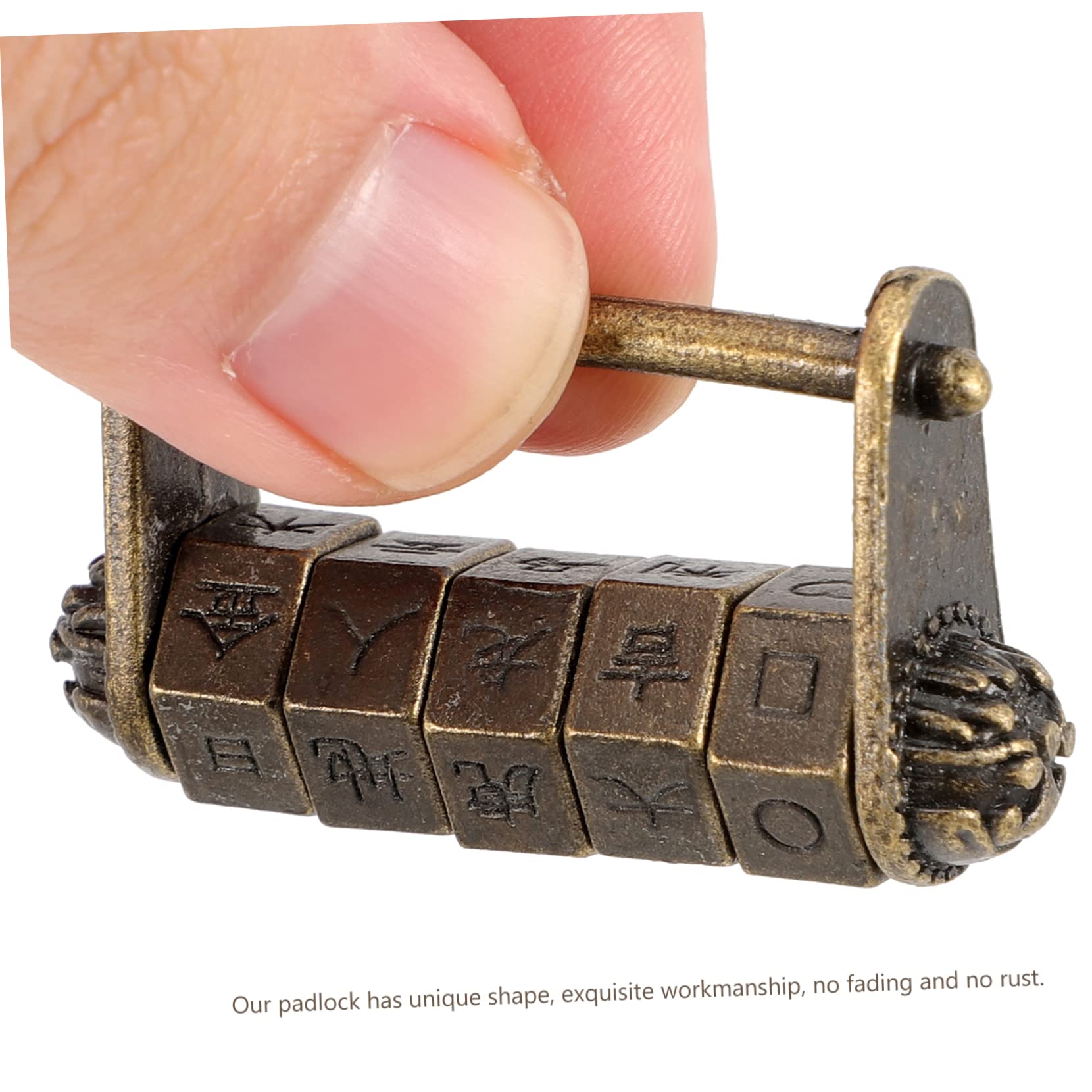 Mipcase Retro Padlock Chinese Characters Vintage Letter Lock for Suitcase Cabinet Drawer