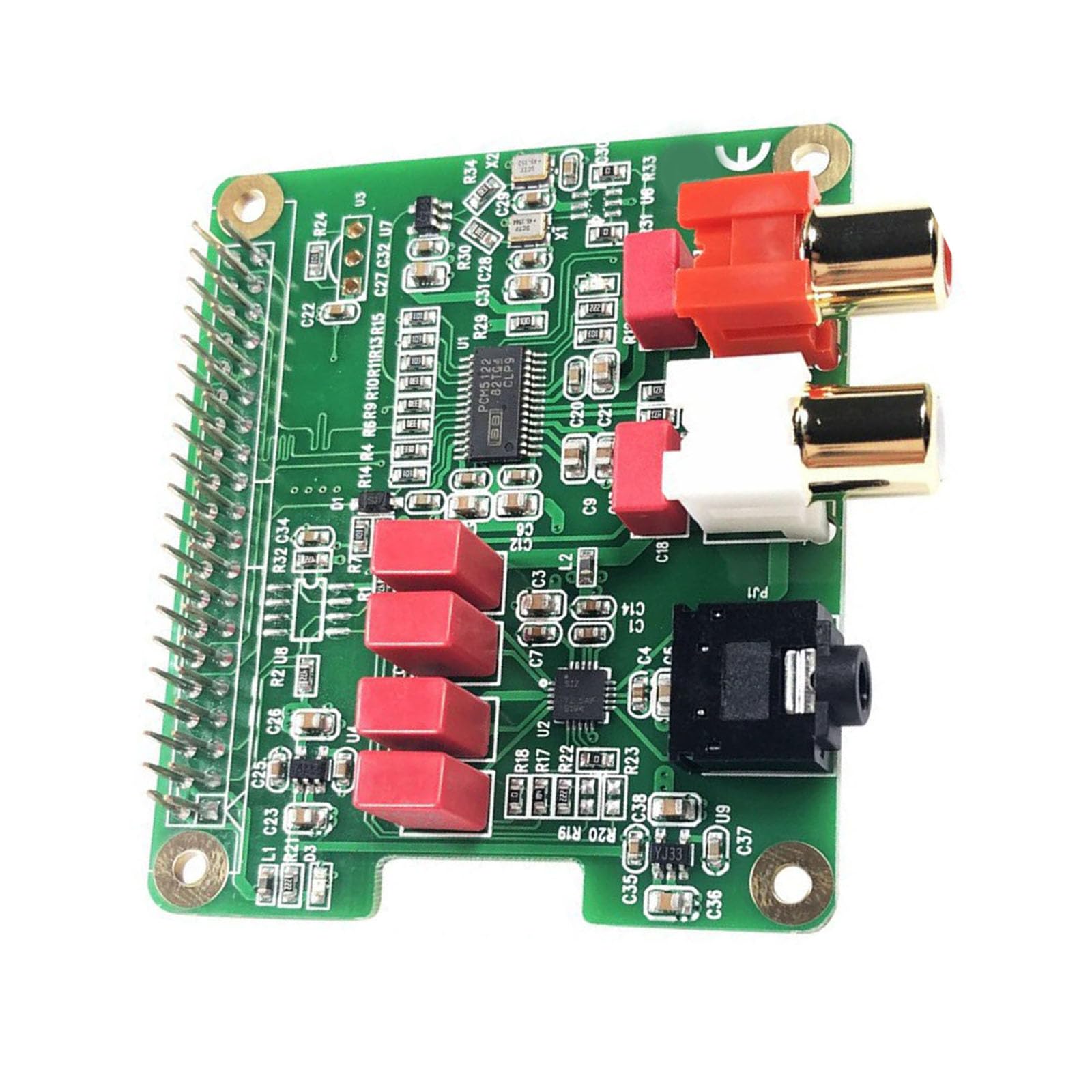 HAT digital a analógico de alta fidelidad para PCM5122 384 kHz 32 bits de tarjeta de sonido digital a analógica con placa de salida de 3,5 mm de repuesto de descifrador de sonido de alta resolución