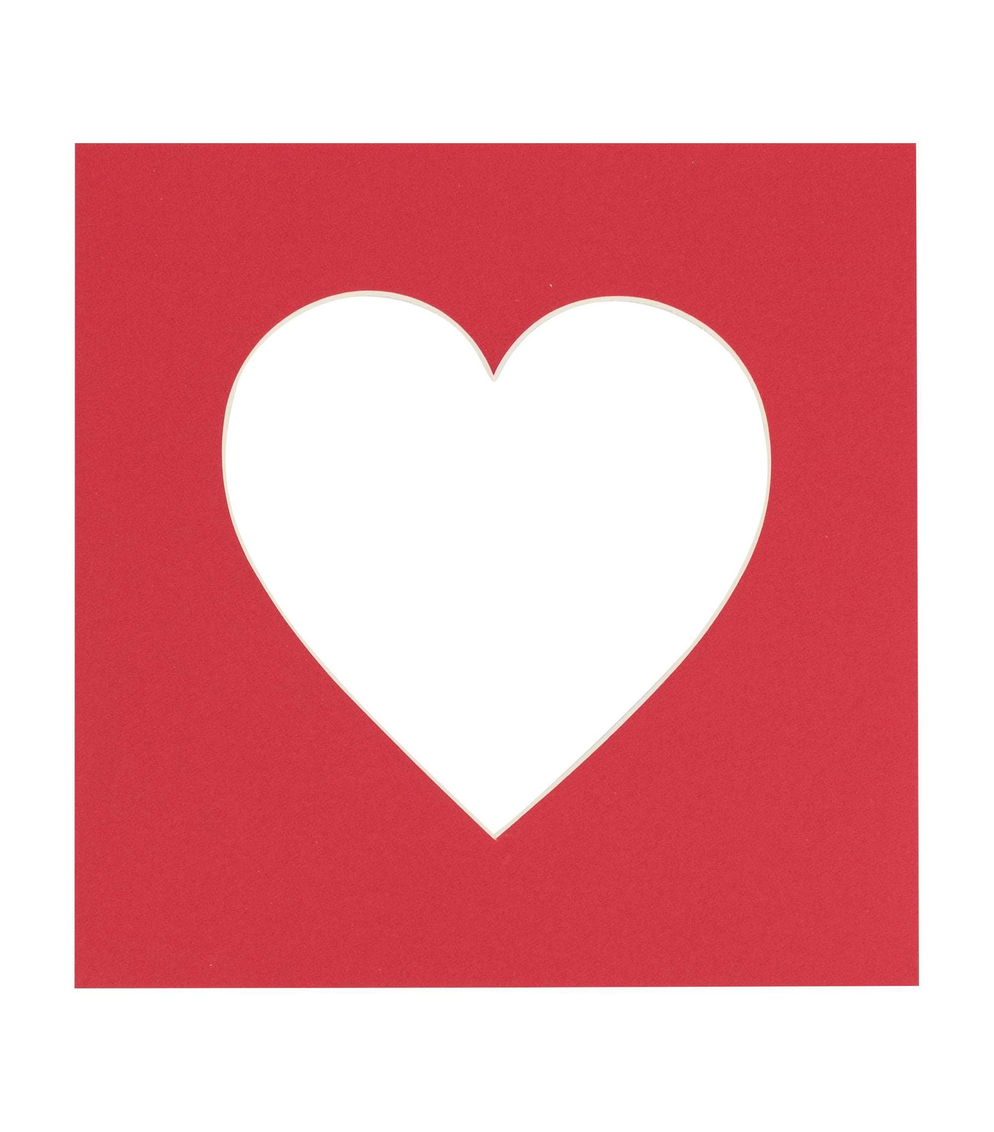 6x6 Mat Bevel Cut for 3x3 Photos - Precut Cardinal Red Heart Shaped Photo Mat Board Opening - Acid Free Matte to Protect Your Pictures - Bevel Cut for Family Photos, Pack of 1 Matboard-image-44
