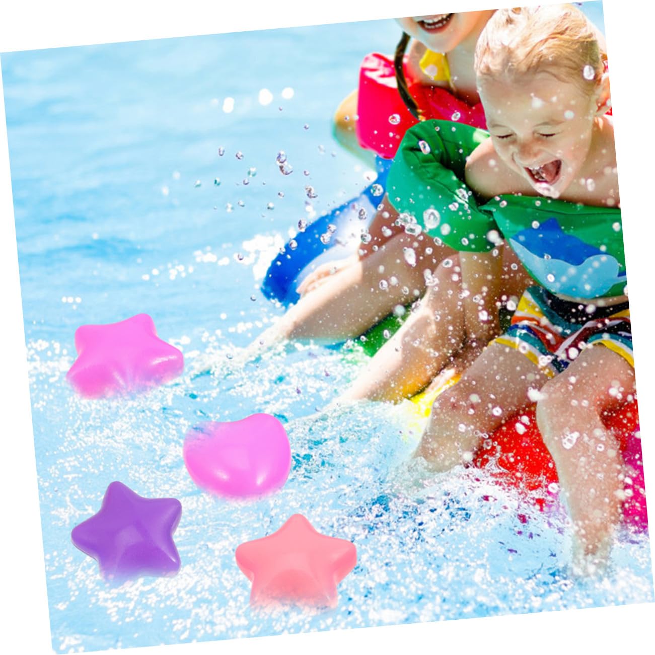 Palline per Piscina 80 Pezzi 80 a Forma di Stella e Cuore in Pe, Leggere e Colorate, per Tende da Gioco e Camerette, Set per Ragazzo Ragazza