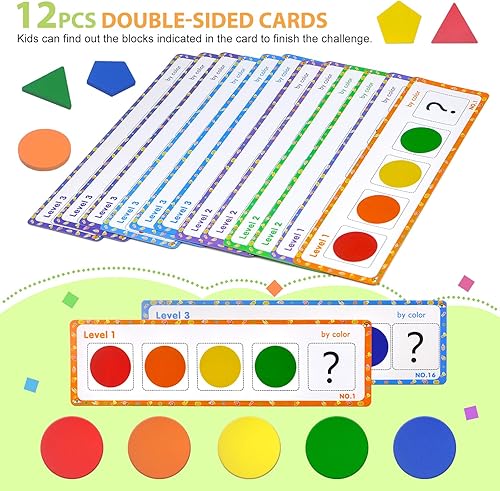 Miniatura 4 de Montessori Toys - Juguetes clasificadores de formas para niños pequeños de 1 a 3 años, juguetes de clasificación de colores, juguetes de madera a