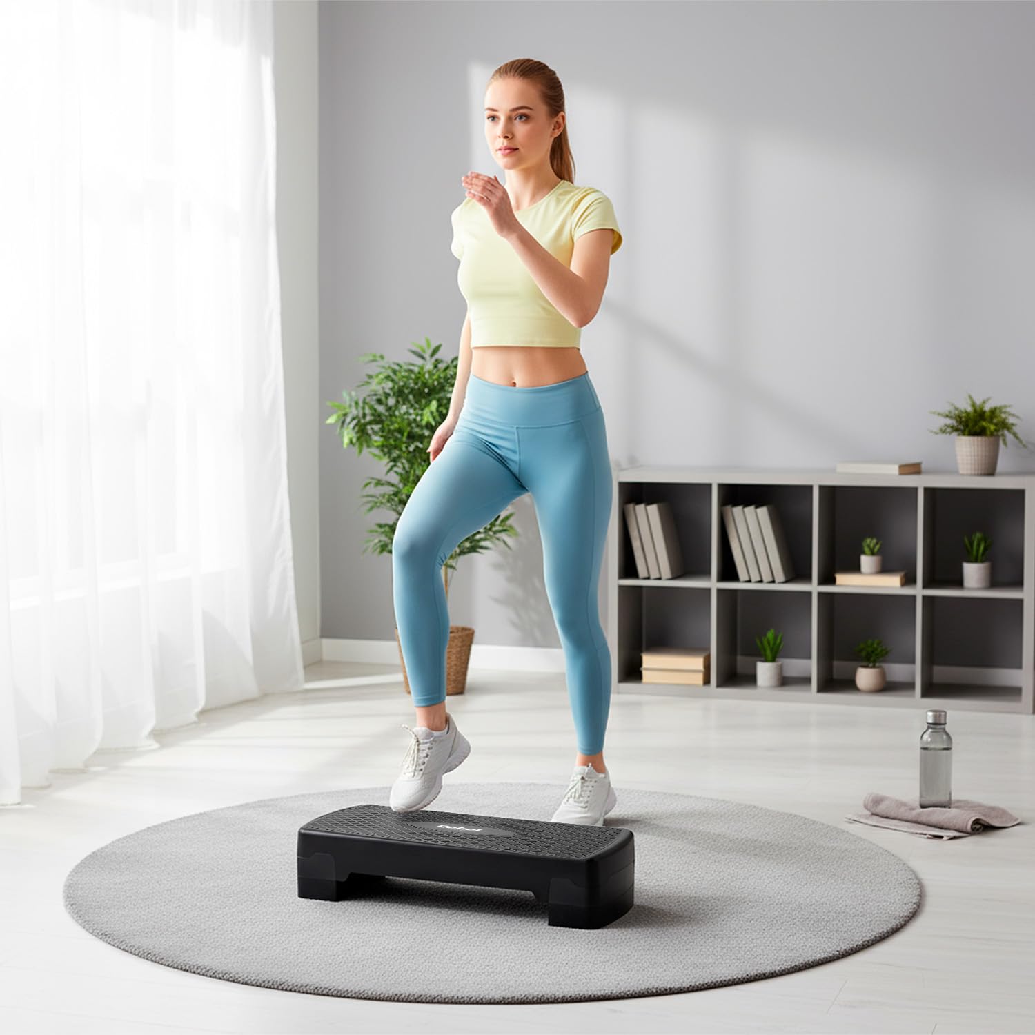 Rebel Electro Step per Aerobica Fitness 3 Livelli 68cm Stepper Scala Nero