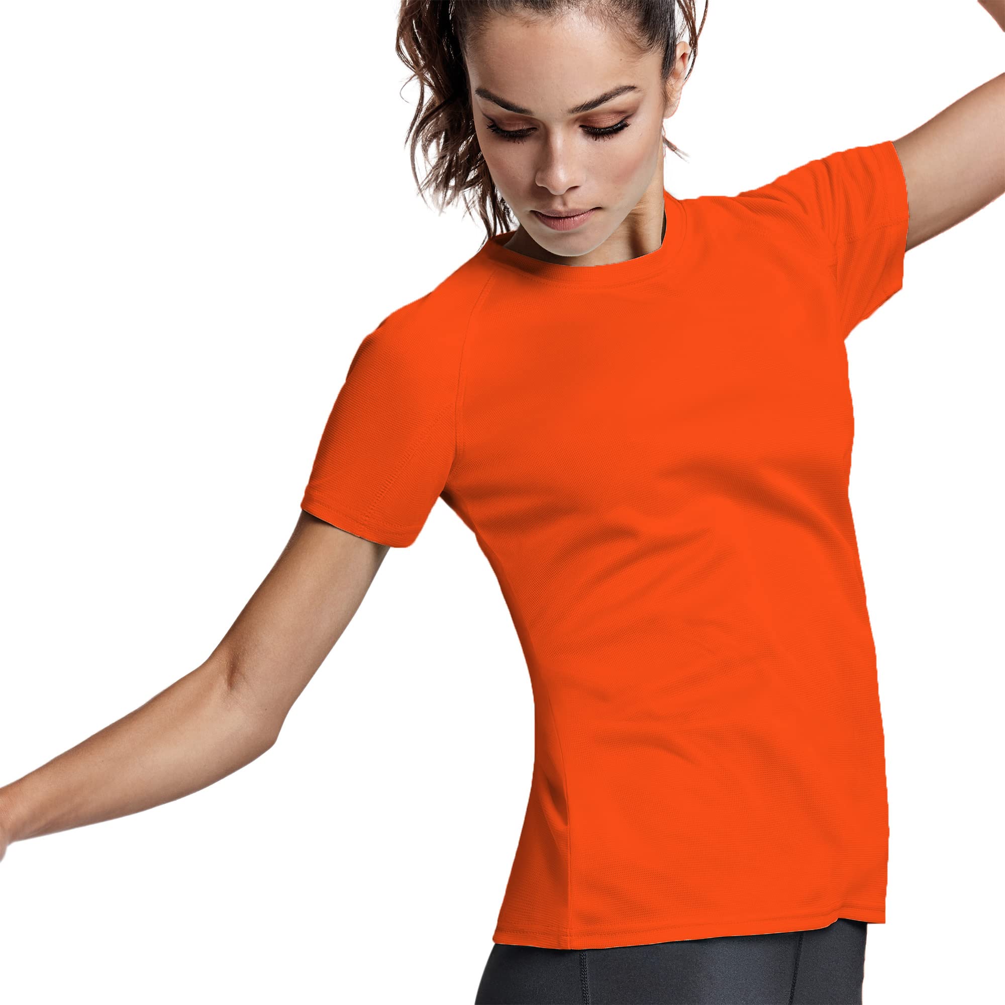 KINKIES Camiseta Técnica Deporte Manga Corta para Mujer - Camiseta Deportiva Tejido Control Dry Flexible, Ligera y cómoda