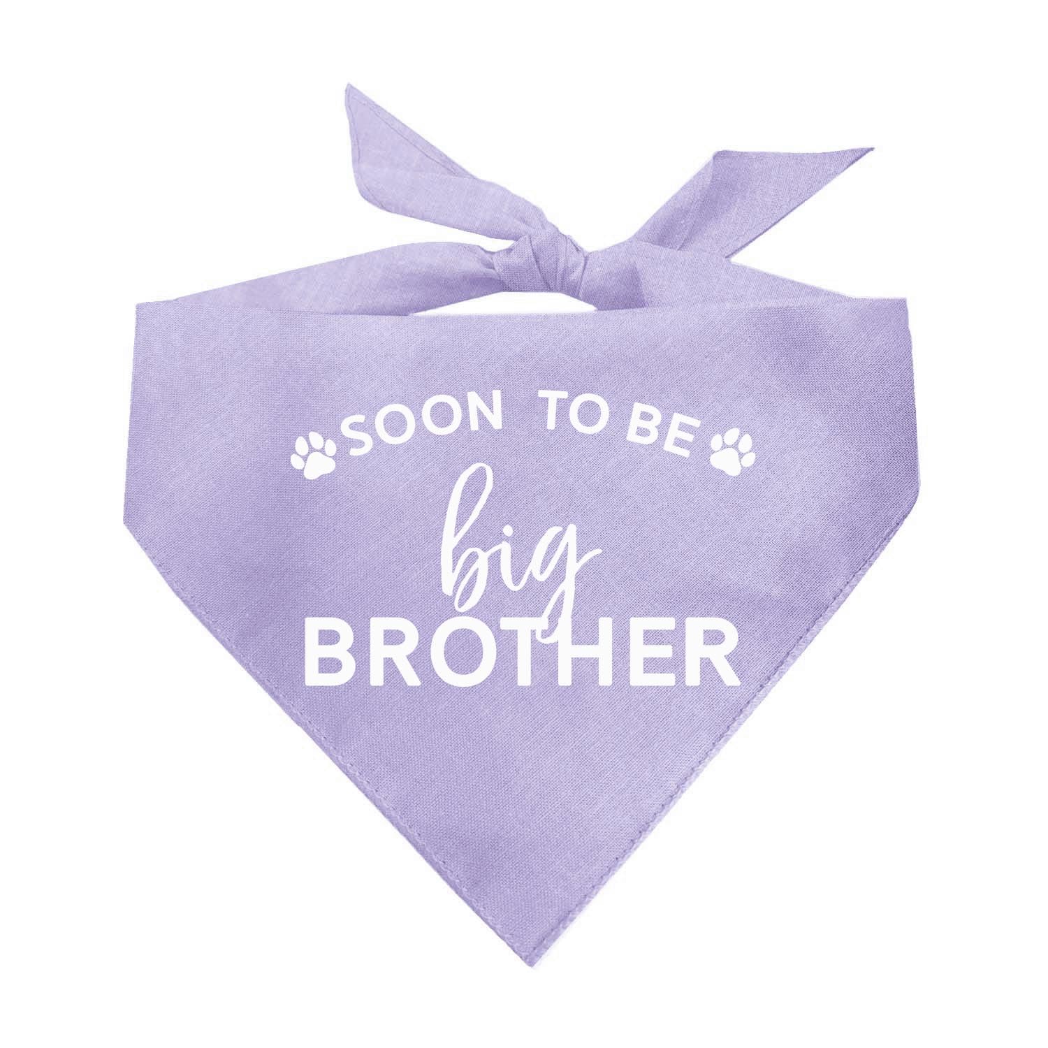 Soon to Be Big Brother Dog Bandana | 100% Cotton Adjustable Triangle | Made in USA | New Baby | Pregnancy Announcement Photoshoot Prop | Gender Reveal | Lavender One Size (52)