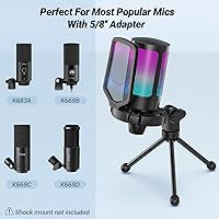 Vista 9 de FIFINE Soporte de brazo para micrófono con paquete de soporte de trípode, brazo de micrófono de construcción de metal resistente con soporte