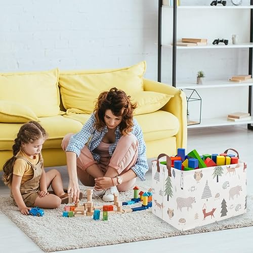 Miniatura 4 de FXOLCSHE - Canasta rectangular de animales, impermeable, para dormitorio, cuarto de bebé, para decoración de habitación de niños, cesta de regalo,