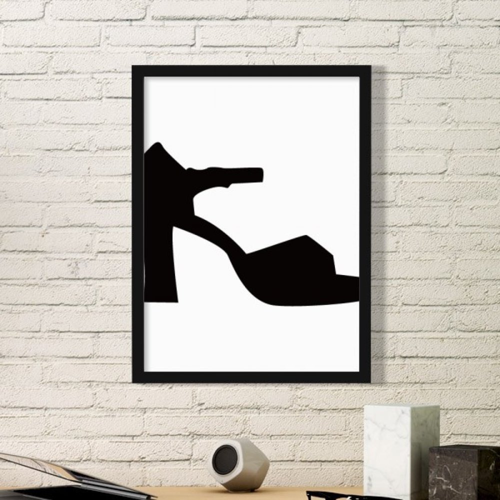 Image silhouette talons hauts peinture cadre noir au design minimaliste M