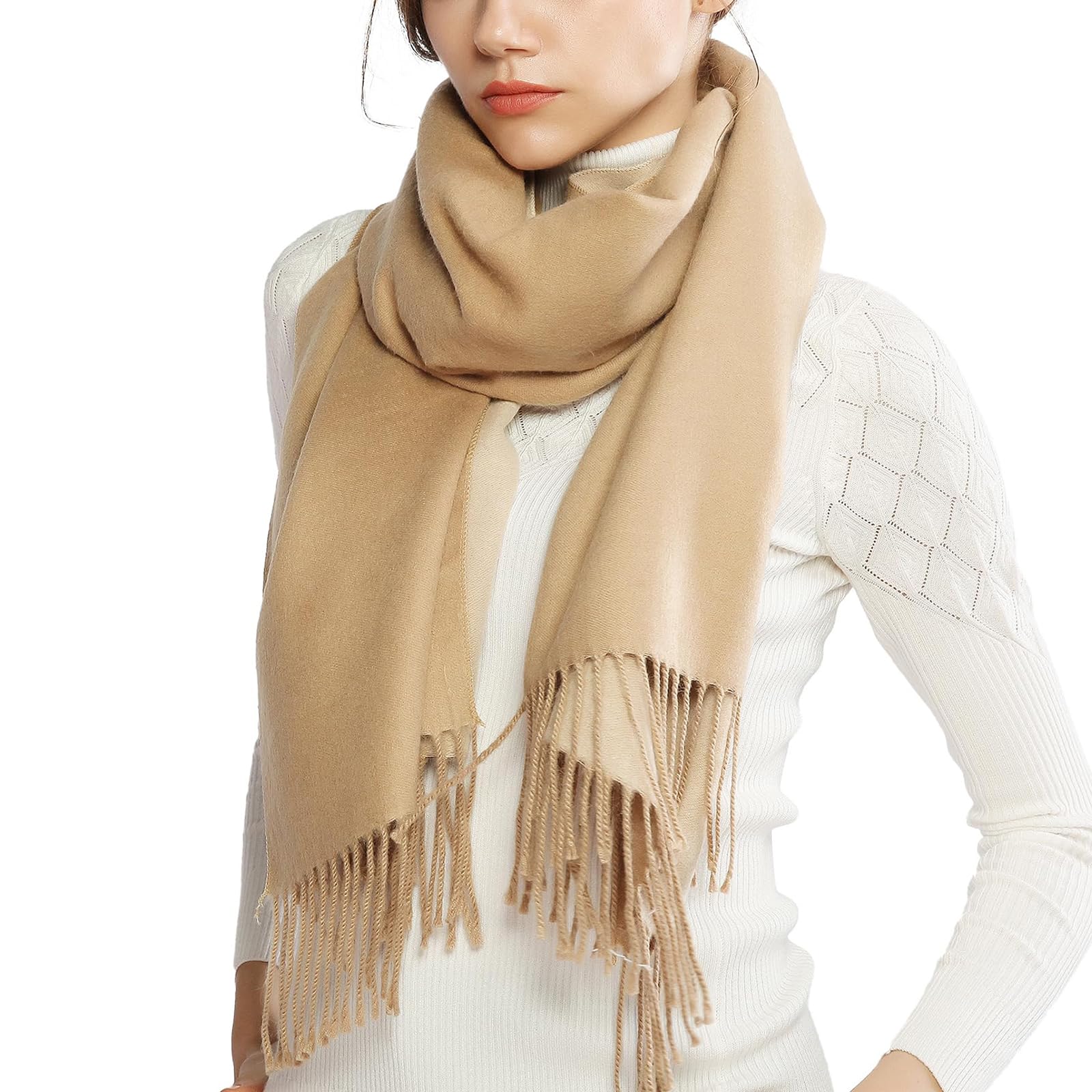 RIIQIICHYWarm Winter Women Scarf Ladies Reversible Pashmina Shawl WrapsGlobal Recycled StandardGlobal Recycled StandardGlobal Recycled Standard