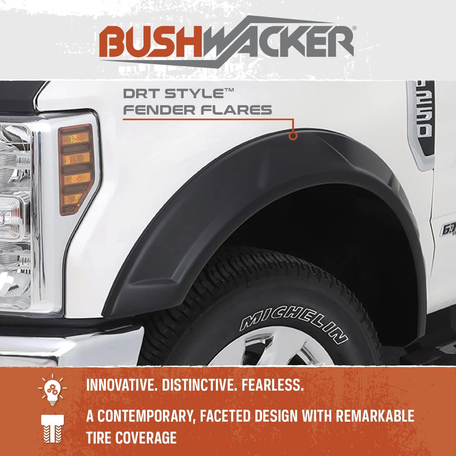 Bushwacker DRT Extended Front & Rear Fender Flares | 4-Piece Set, Black, Smooth Finish | 30923-02 | Fits 2014-2021 Toyota Tundra