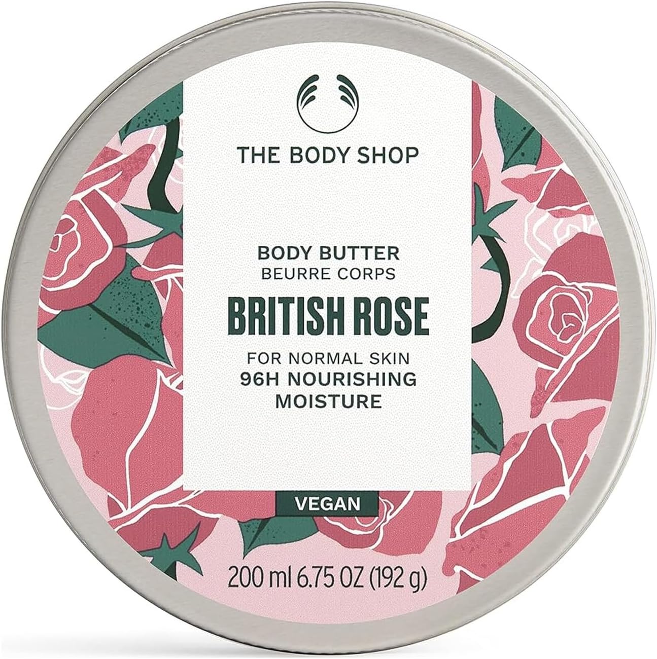 The Body Shop British Rose Body Butter | 96-Hour Deep Moisture | Softens Skin with Rose & Shea Butter Extract | Non-Greasy Cream | Dermatologically Tested | Perfect for Normal Skin | 200ml