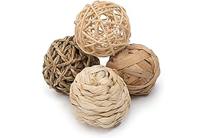 Niteangel Guinea Pigs Toys Fun Safe Hay Grass Chew Activity Toys Balls for Chinchillas