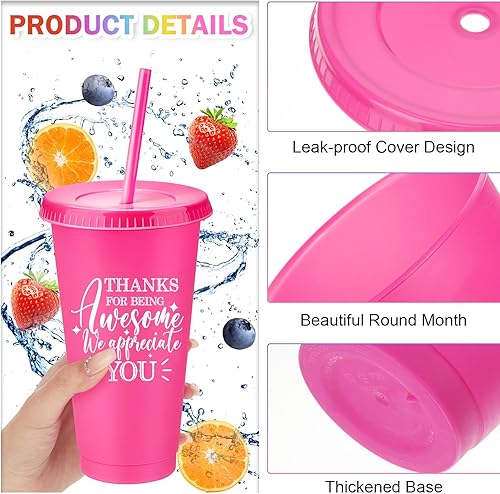 Miniatura 3 de 80 vasos de agradecimiento a los empleados a granel, taza de agradecimiento, regalo de graduación, vasos de plástico inspiradores de 24 onzas con