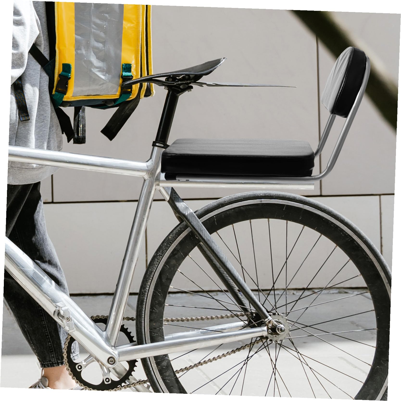 Siège Arrière De Vélo Dossier Souple en Mousse Et Acier Épaissi, Coussin Confortable pour Siège Stable, Adapté Vélo Électrique Et Usage Citadin, Accessoire Robuste