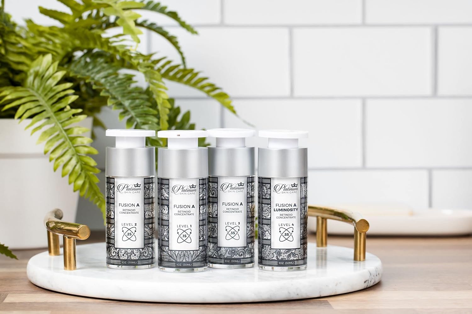 Fusion A Retinoid Concentrate (Level 1 .15%) Retinaldehyde, Hydroxypinacolone Retinoate, Retinol, Granactive Retinoid.