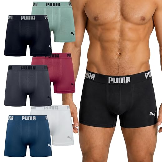 Kit 6 Cuecas Boxer Puma Microfibra Sem Costura Box Masculina Adulto